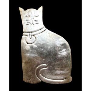 Adorable Vintage Brass Cat Trivet